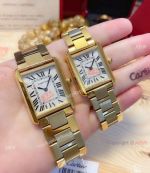 NEW! Replica Cartier Tank Solo Yellow Gold Couple Watches Quartz_th.jpg